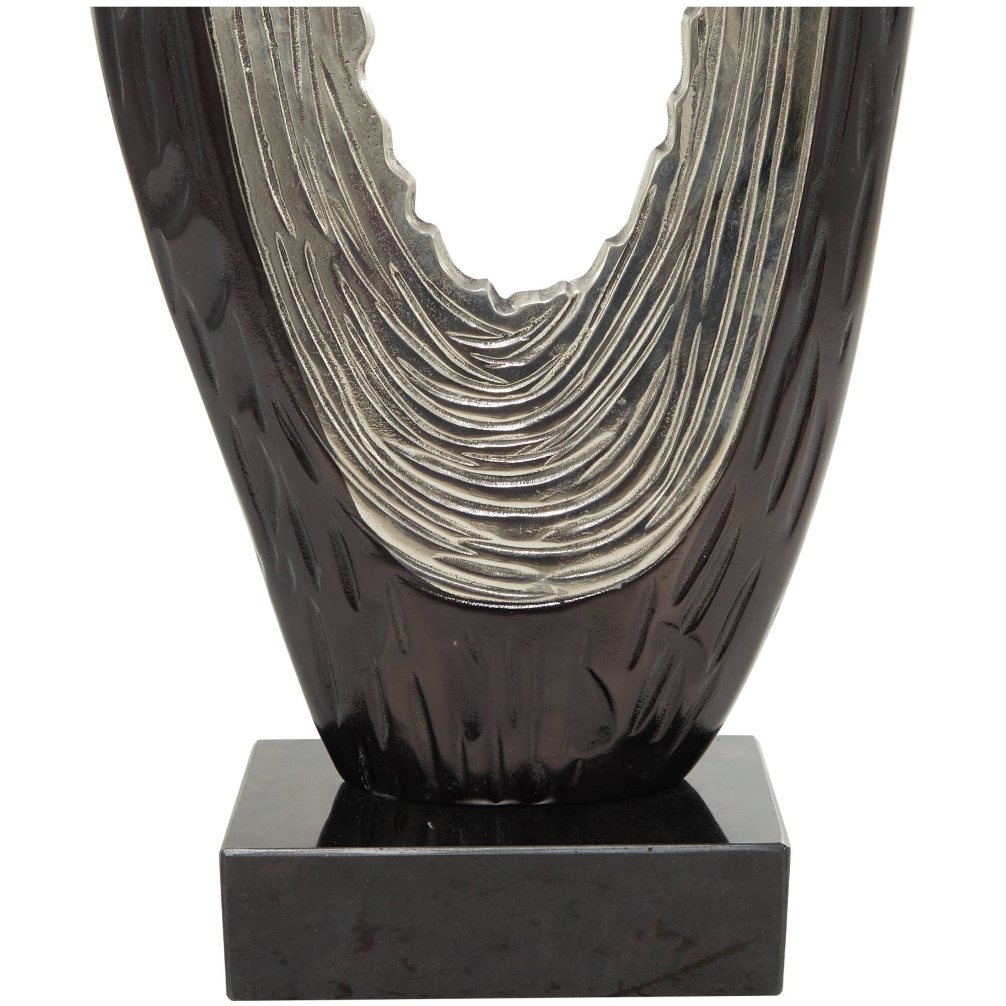 49.5" Abstract Aluminum & Marble Teardrop Sculpture
